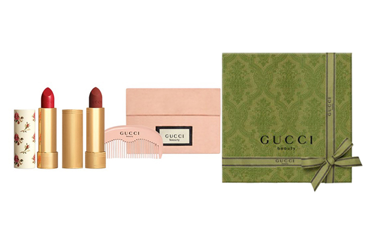 Подарочный набор помад Pouring Color Lipstick: матовая бархатная помада с сияющим финишем Gucci, two-piece set: #25 floral lipstick 3.5g+#505 matte lipstick 3.5g — фото 4
