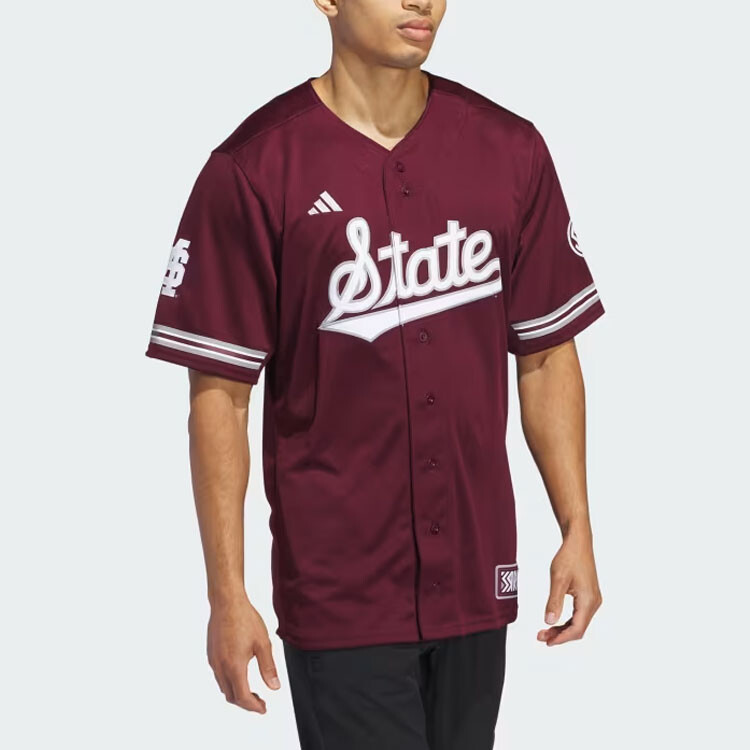 Бейсбольная майка штата Миссисипи, мужская, бордовая Adidas, цвет Burgundy — фото 4