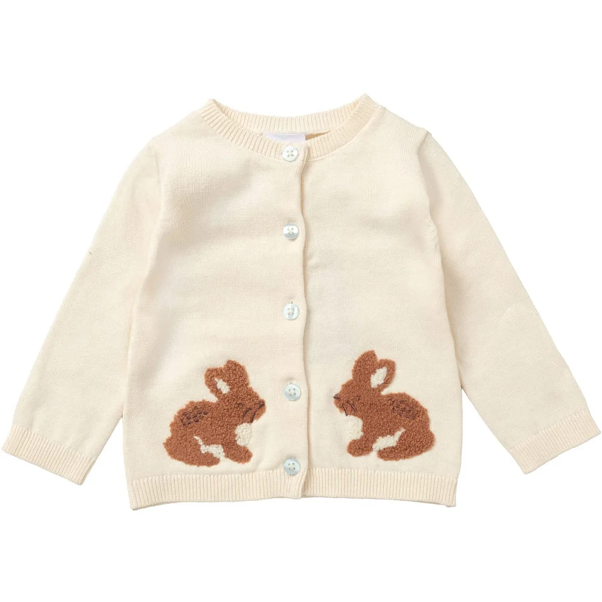 Утепленный костюм из мягкого трикотажа с зайчиками Rock a Bye Baby Boutique, белый — фото 2