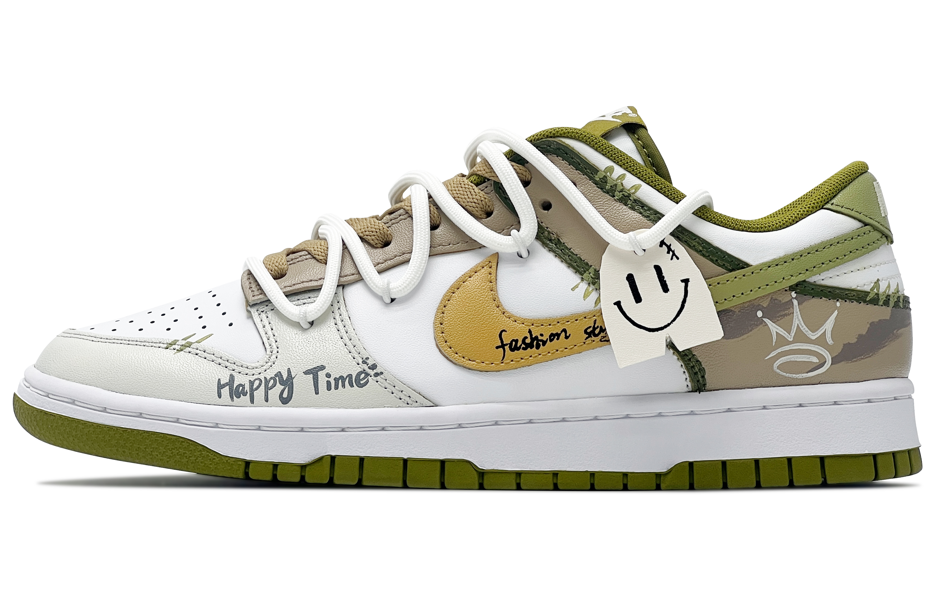 

Nike Кроссовки для скейтбординга Dunk Anti-Slip, износостойкие, низкие, мужские, белые, зеленые