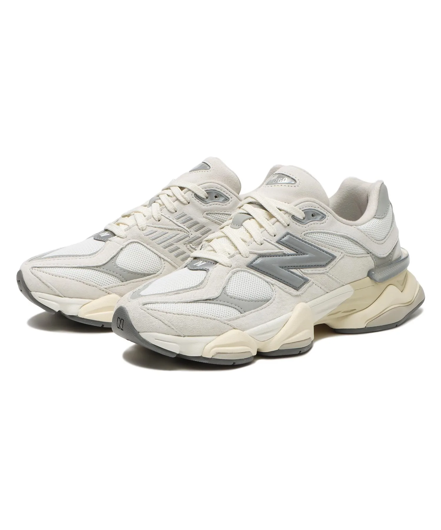 Кроссовки из натуральной кожи и сетки New Balance 9060 U9060ECA белые — фото 3
