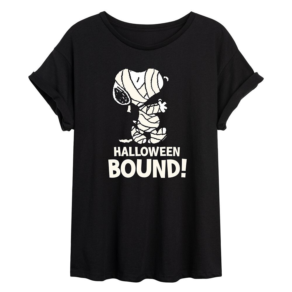 

Детская футболка большого размера с рисунком Peanuts Mummy Snoopy «Halloween Bound» Licensed Character, черный