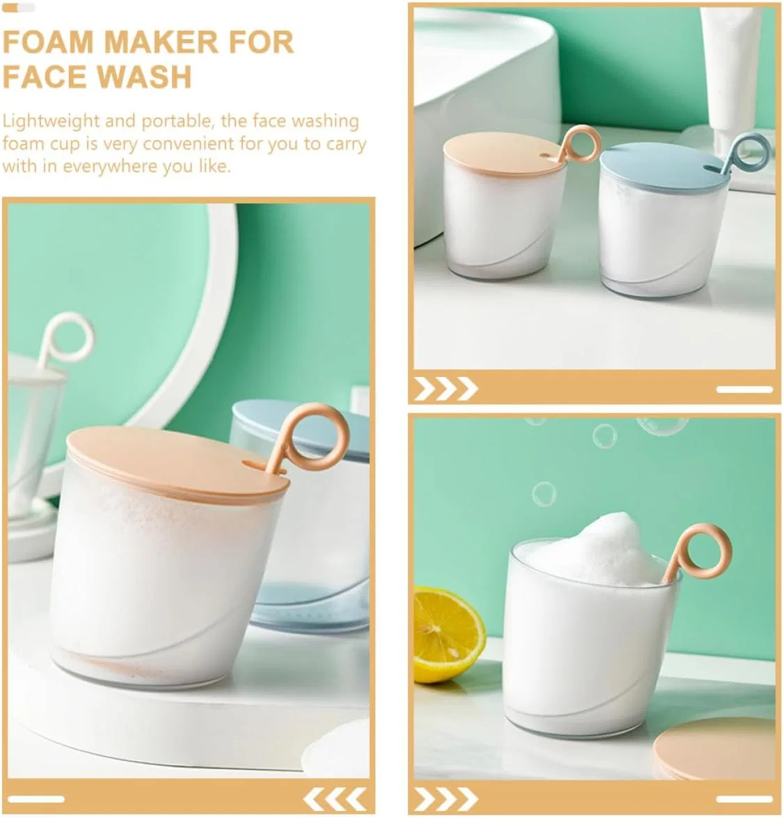 Портативный вспениватель для умывания Butifulsic, 2 шт, разноцветный — фото 3