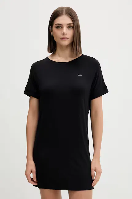 Ночная сорочка из вискозы ESSENCE_Sleepshirt BOSS, черный