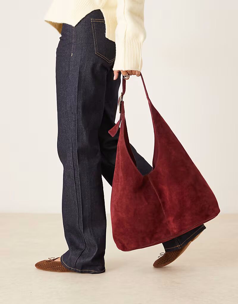 

Сумка через плечо из натуральной замши бордового цвета Barneys Originals, Бордовый, Сумка через плечо из натуральной замши бордового цвета Barneys Originals