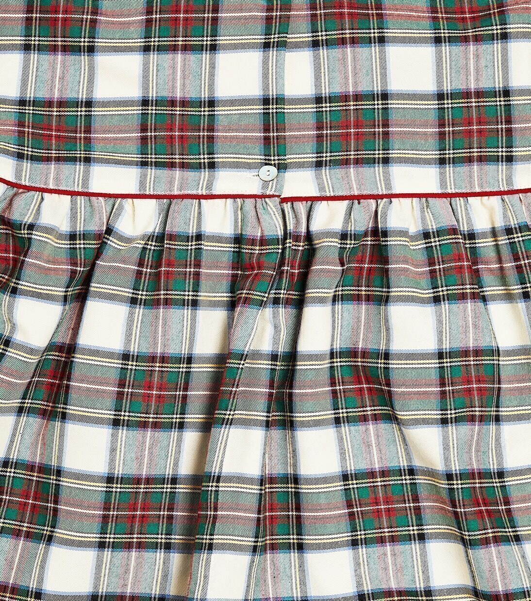 Пижамное платье из хлопковой смеси в клетку La Coqueta, Ivory Tartan — фото 3