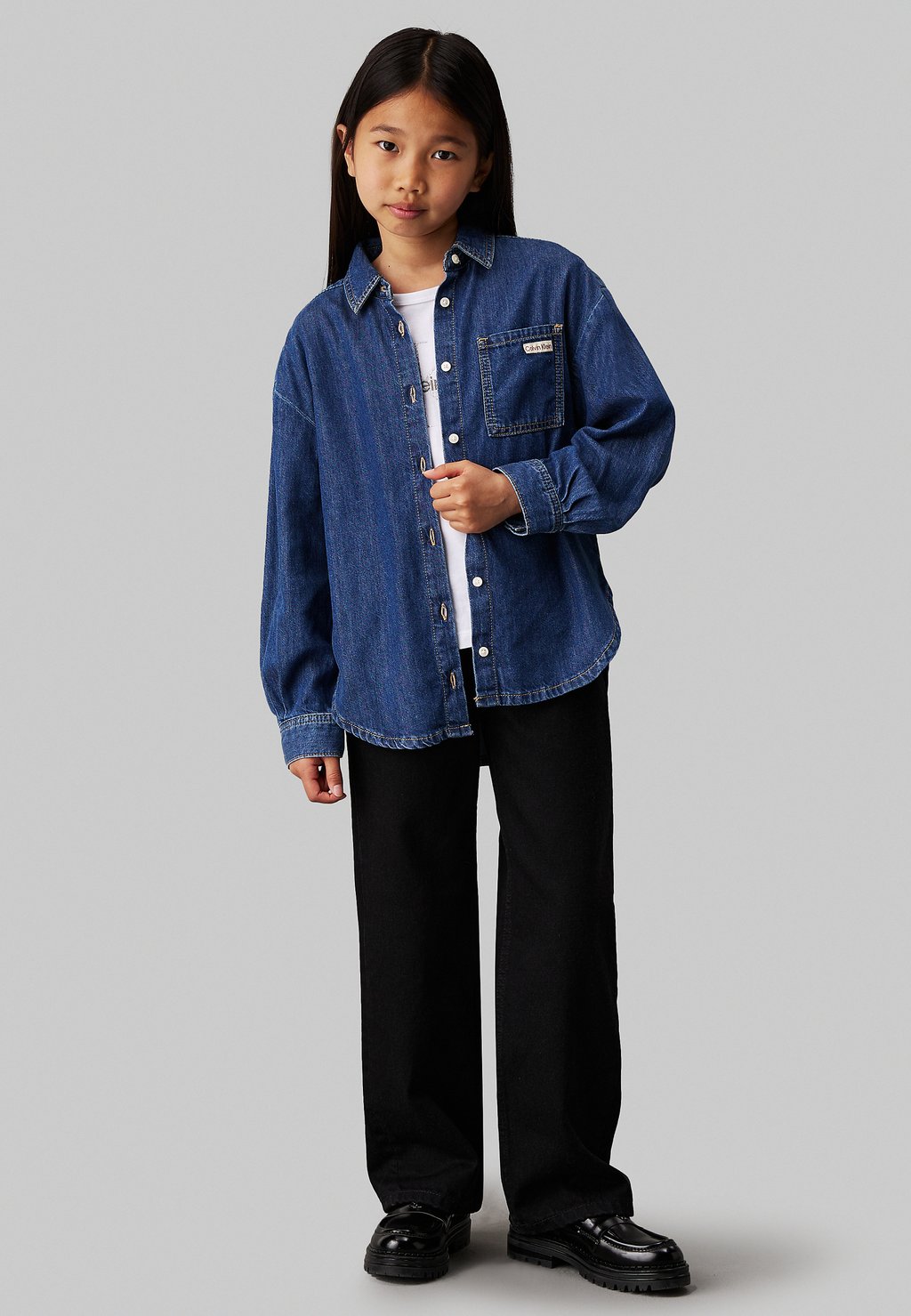 

Рубашка OVERSIZED Calvin Klein Jeans, синий деним