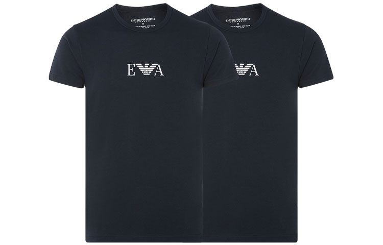 EMPORIO ARMANI Футболка мужская, 2 штуки, темно-синяя — фото 3
