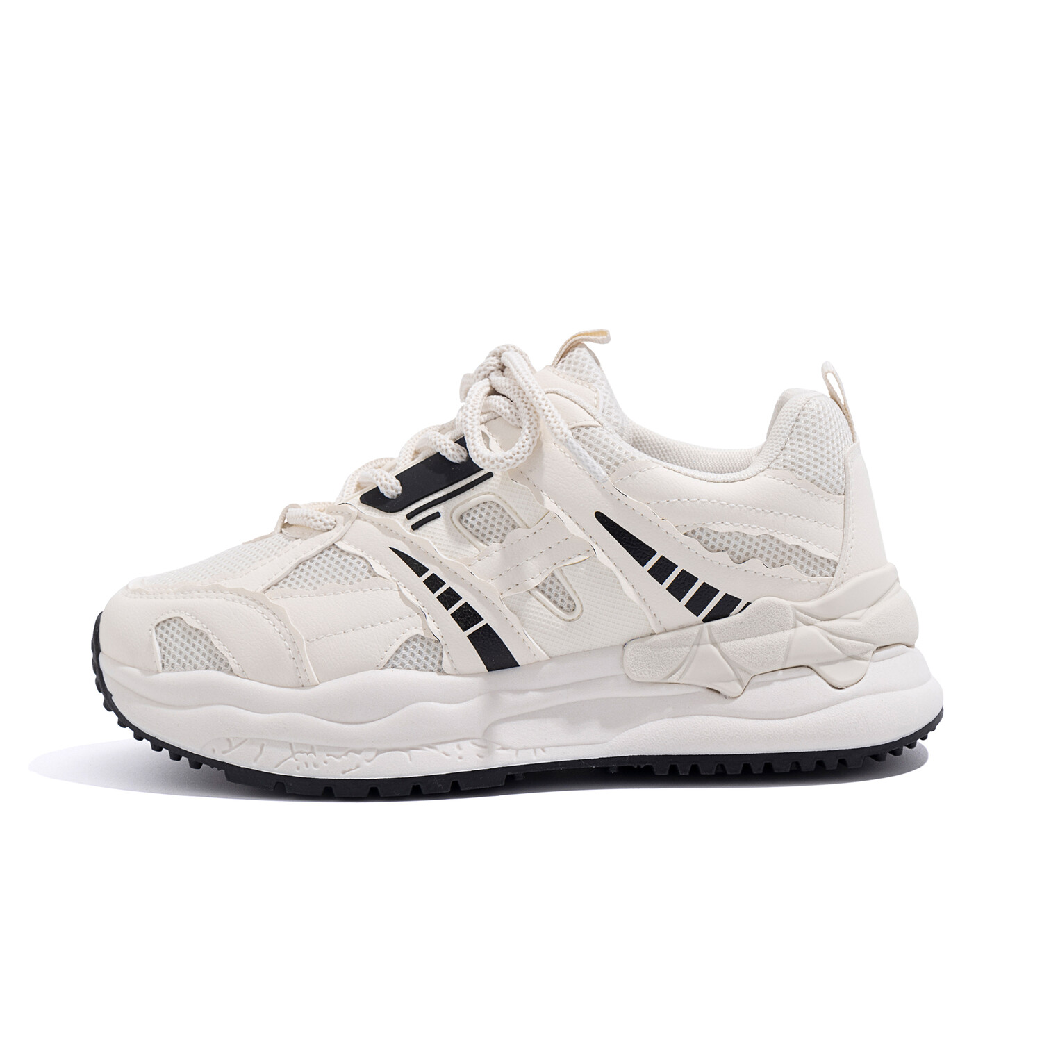 

Кроссовки HUANQIU Chunky Sneakers Women's Low-top Beige/Black, бежевый/черный