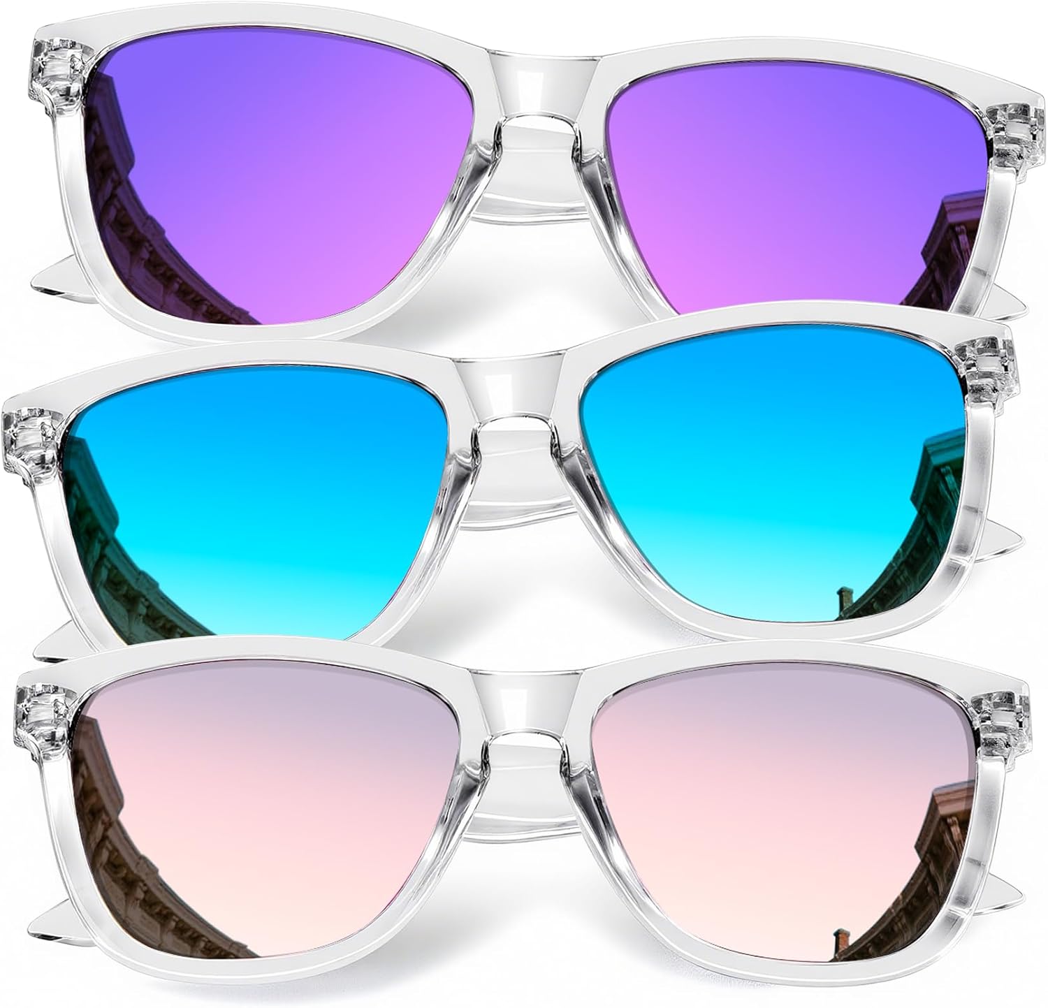 

Солнцезащитные очки KALIYADI для женщин, поляризованные, модные: ретро-солнцезащитные очки с защитой от УФ-излучения для путешествий и вождения, A03-ice Blue/Purple/Pink