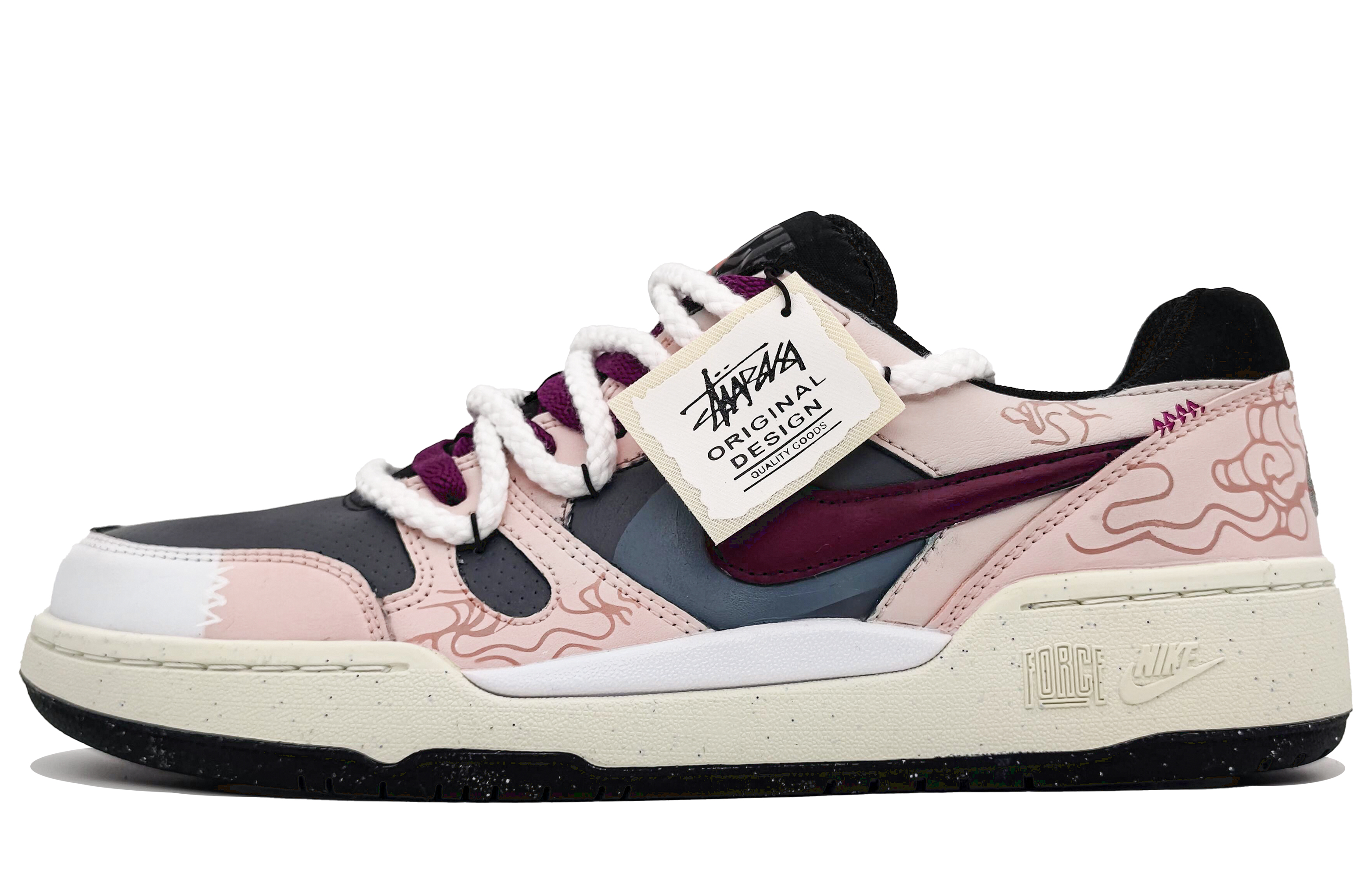 

Nike Кроссовки для скейтбординга Full Force с антискользящим покрытием, износостойкие, мужские, молочно-розовые