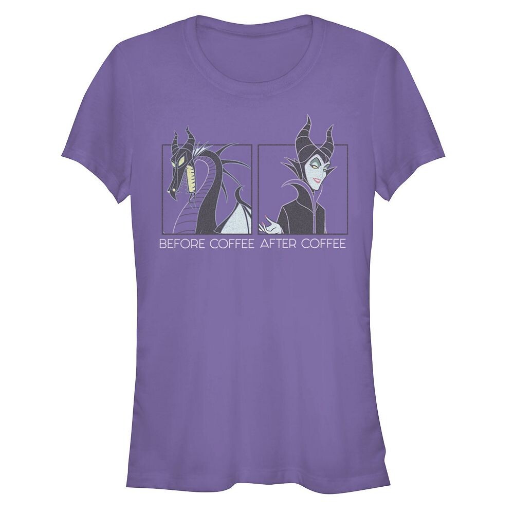 

Женская футболка Disney's Sleeping Beauty Maleficent до и после Coffee Moods Licensed Character, фиолетовый