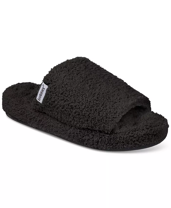 Женские уютные плюшевые шлепанцы Joey Cozy Plush Slide Isotoner Signature, черный