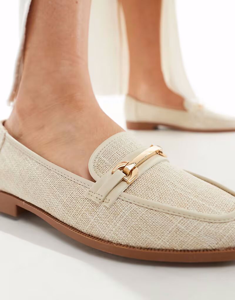 Туфли-лоферы Verity ASOS DESIGN Wide Fit на плоской подошве с отделкой из натуральной ткани — фото 2