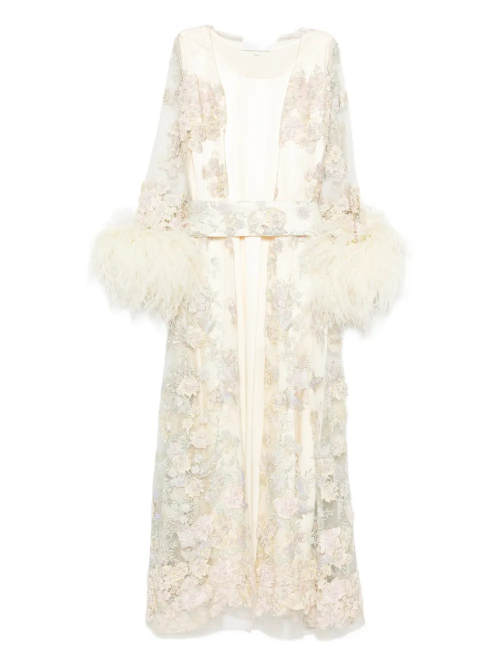 

Платье с цветочным кружевом Reem Al Dhaheri, нейтральный