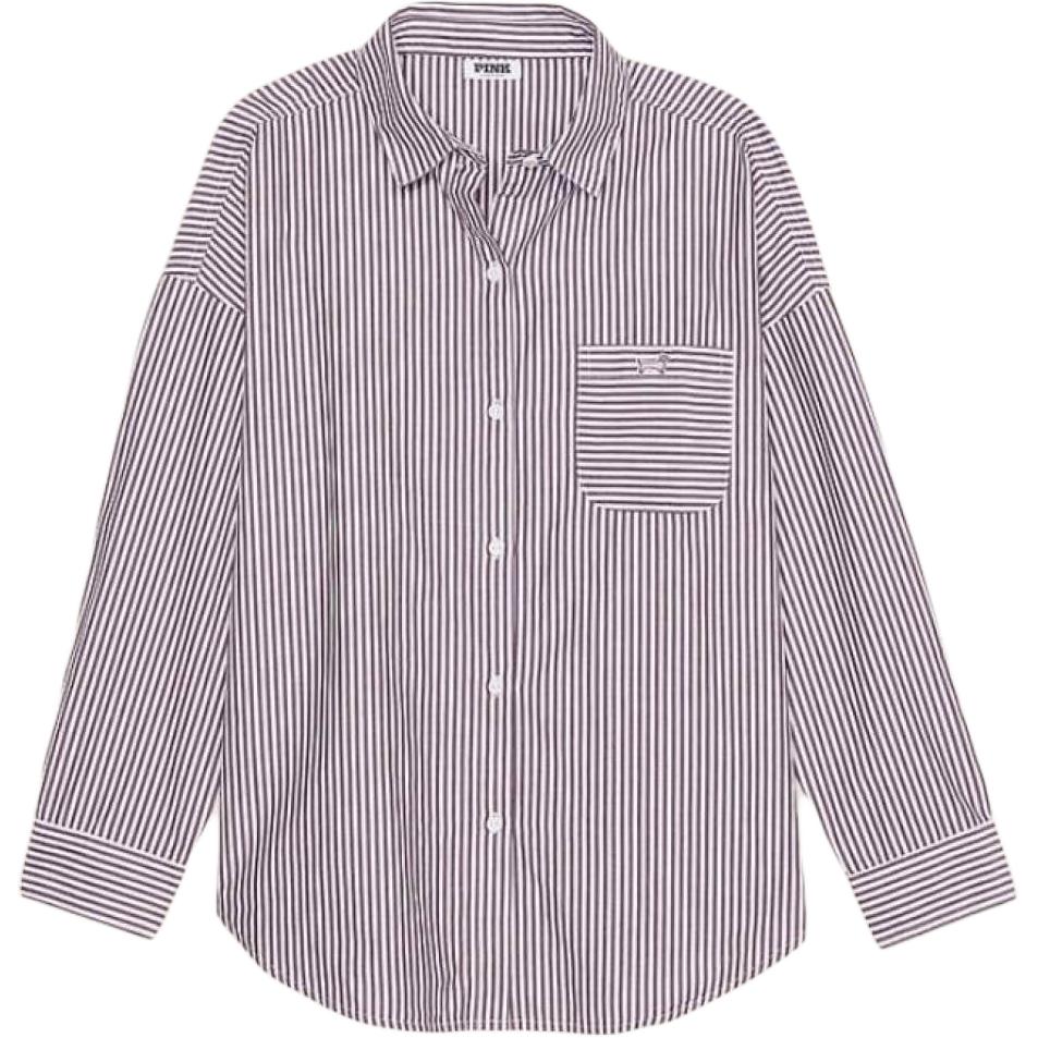 

Victoria's Secret Розовая рубашка Women's Purple White Stripes