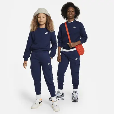 Толстовка Nike Sportswear Club Fleece, цвет Midnight Navy/White — фото 4