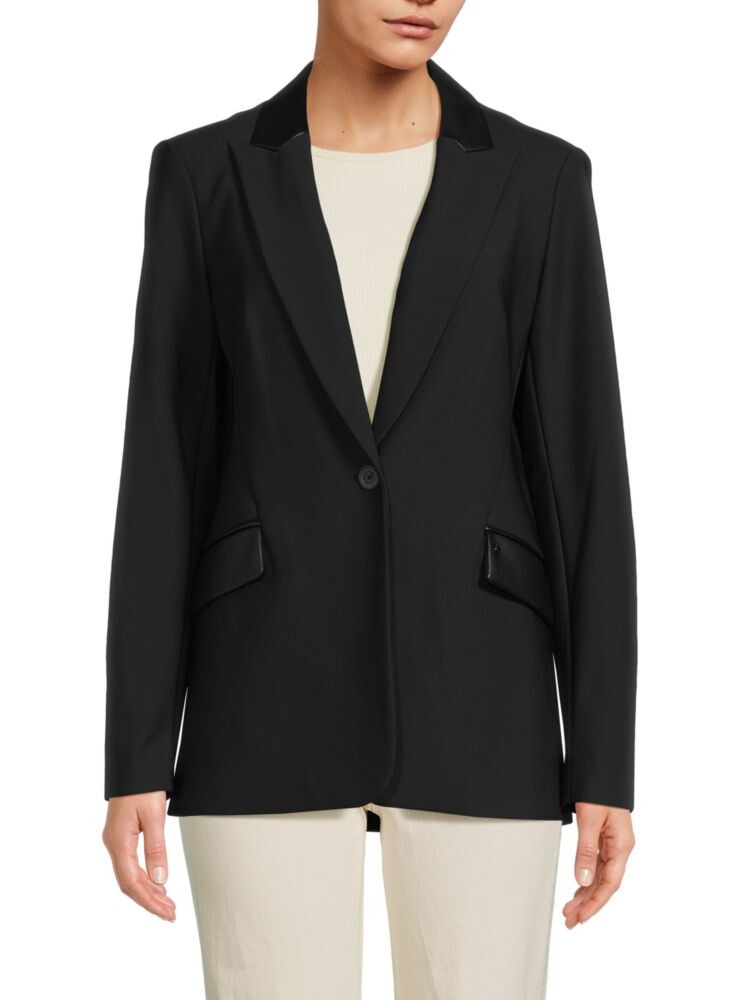 

Однобортный пиджак из искусственной кожи Karl Lagerfeld Paris, черный