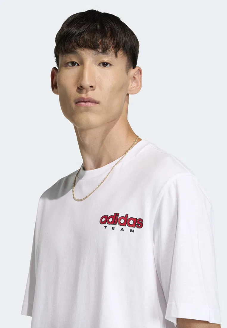 Футболка с принтом GFX, короткий рукав Adidas, белый — фото 3