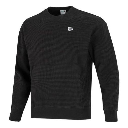 

Свитер downtown waffle crewneck sweatshirt 'black' Puma, черный