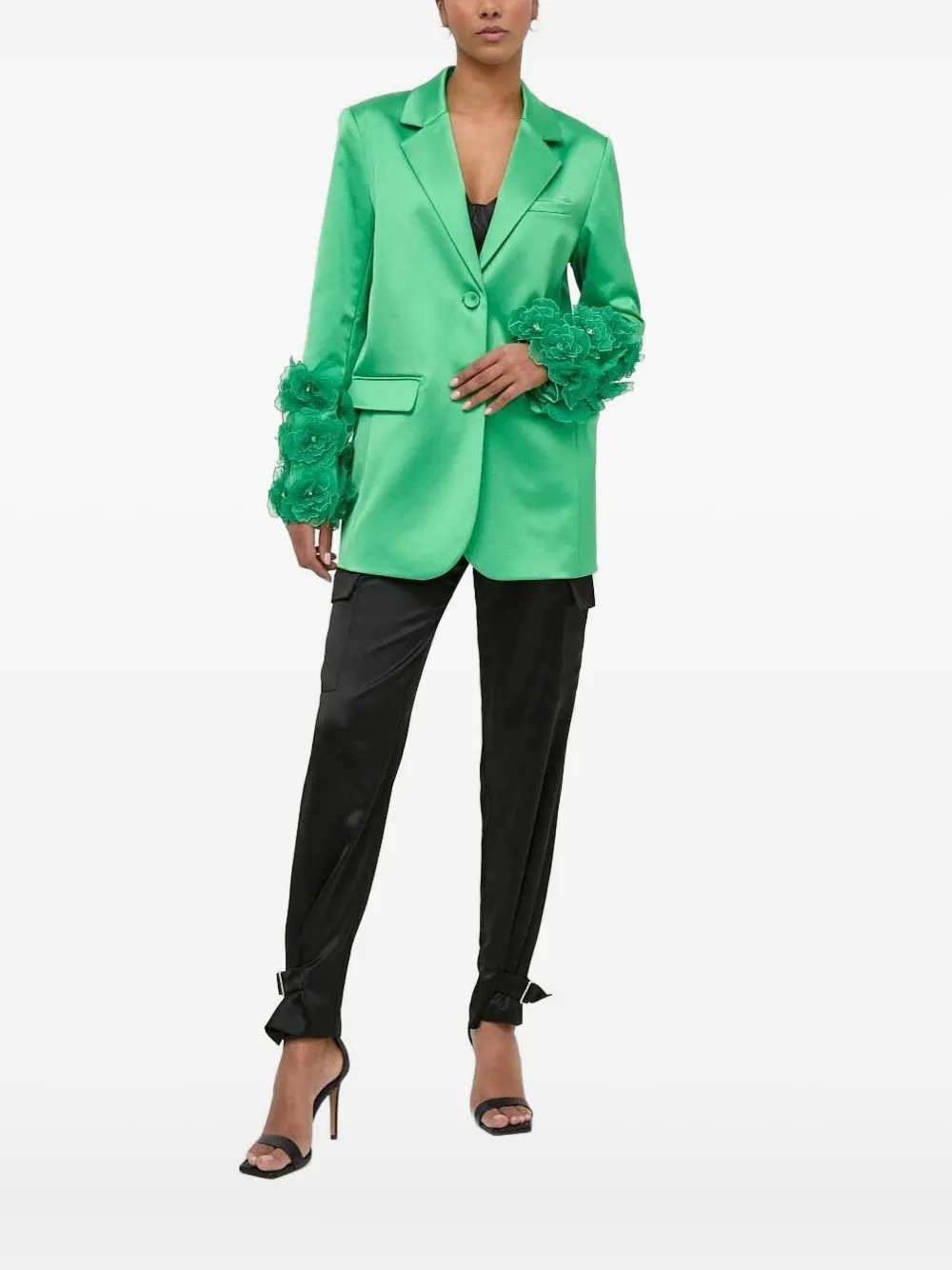 

Атласный блейзер Francine с цветочным декором Custommade, зеленый