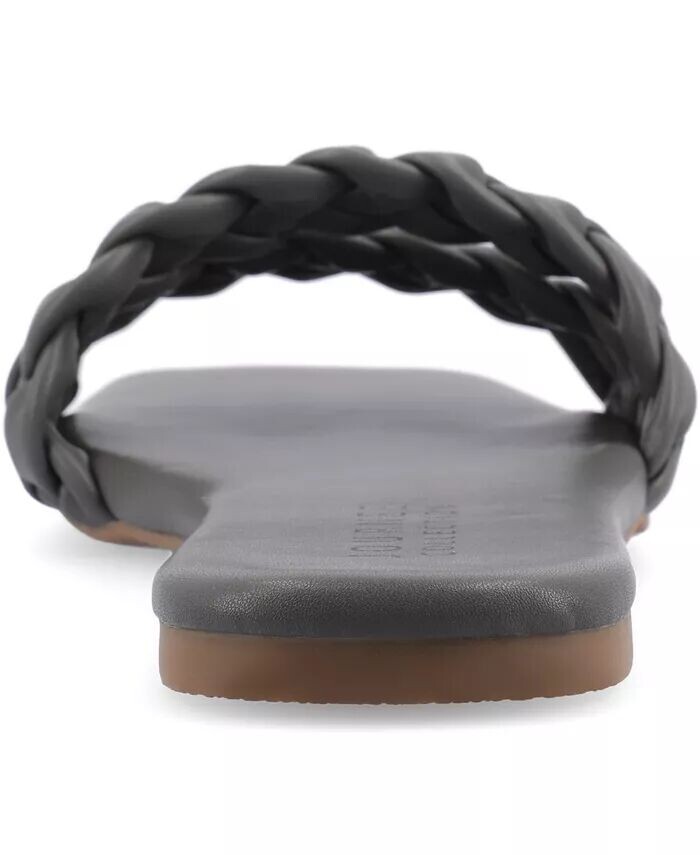 Женские шлепанцы Sawyerr Tru Comfort из пеноматериала с широкой шириной и двойной плетеной лентой Journee Collection, серый — фото 3