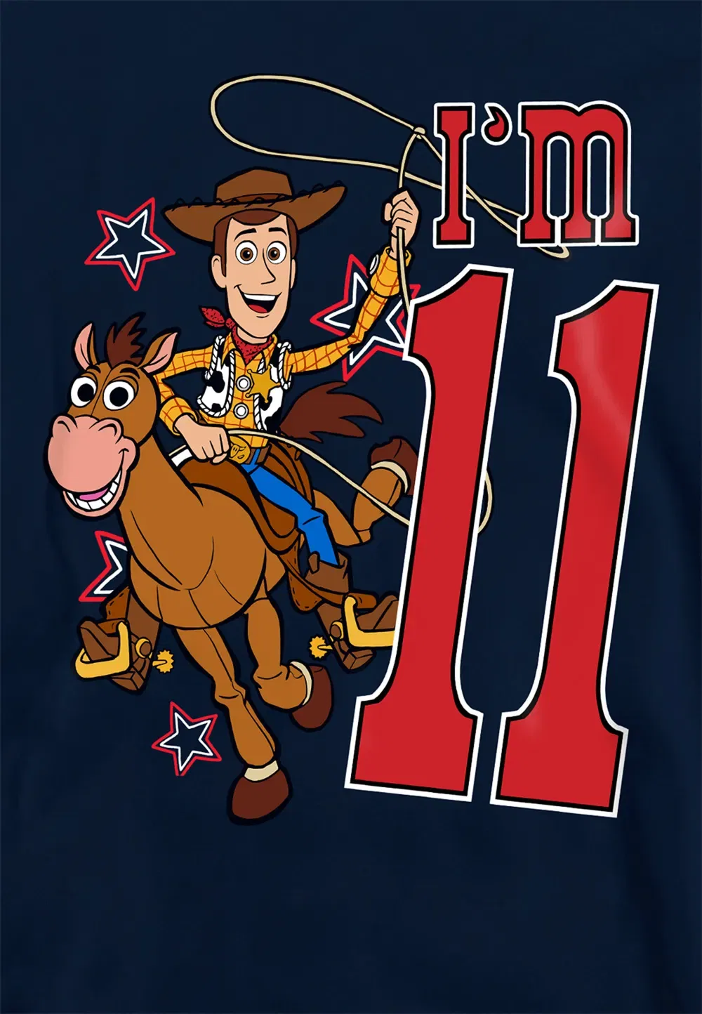 Детская худи Toy Story Birthday Woody I'M 11, темно-синий, Disney, темно-синий — фото 2