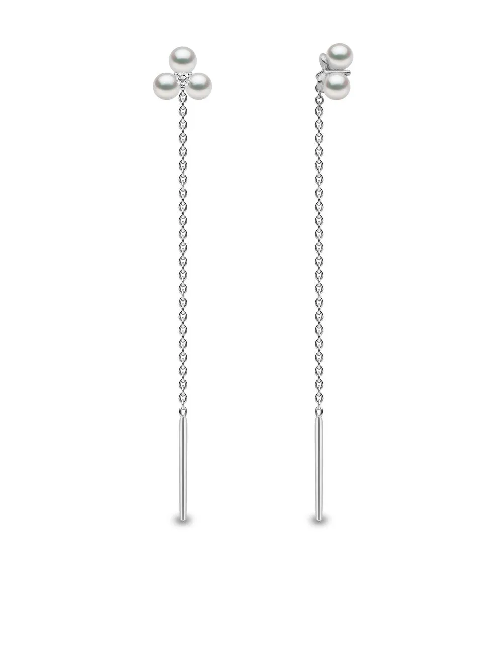 

Серьги-подвески Trend из белого золота с жемчугом и бриллиантами Yoko London, серебяный