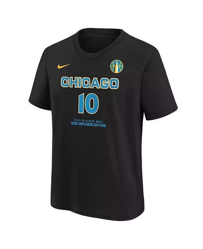 Мужская и женская футболка Камиллы Кардосо черная Chicago Sky 2024 WNBA Draft Name Number Nike — фото 3