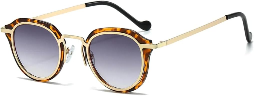 

Маленькие квадратные солнцезащитные очки для мужчин, оправа из сплава, прозрачные очки, модные солнцезащитные очки для мужчин и женщин с защитой от УФ-излучения UV400 UATXTAU, Leopard Grey