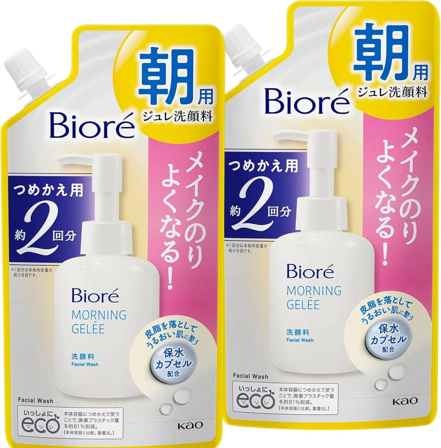 Гель для умывания Bioré — Biore Morning Gelee, освежающий, аквафлоральный аромат, 2 сменных блока по, 160 мл