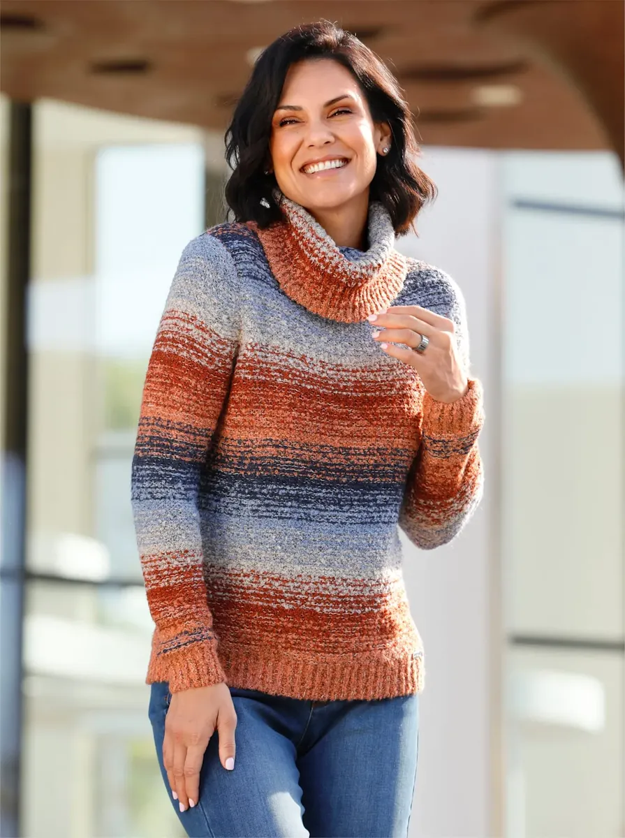 

Casual Looks Вязаный джемпер "Пуловер", цвет Papaya-Bleu-Gemustert