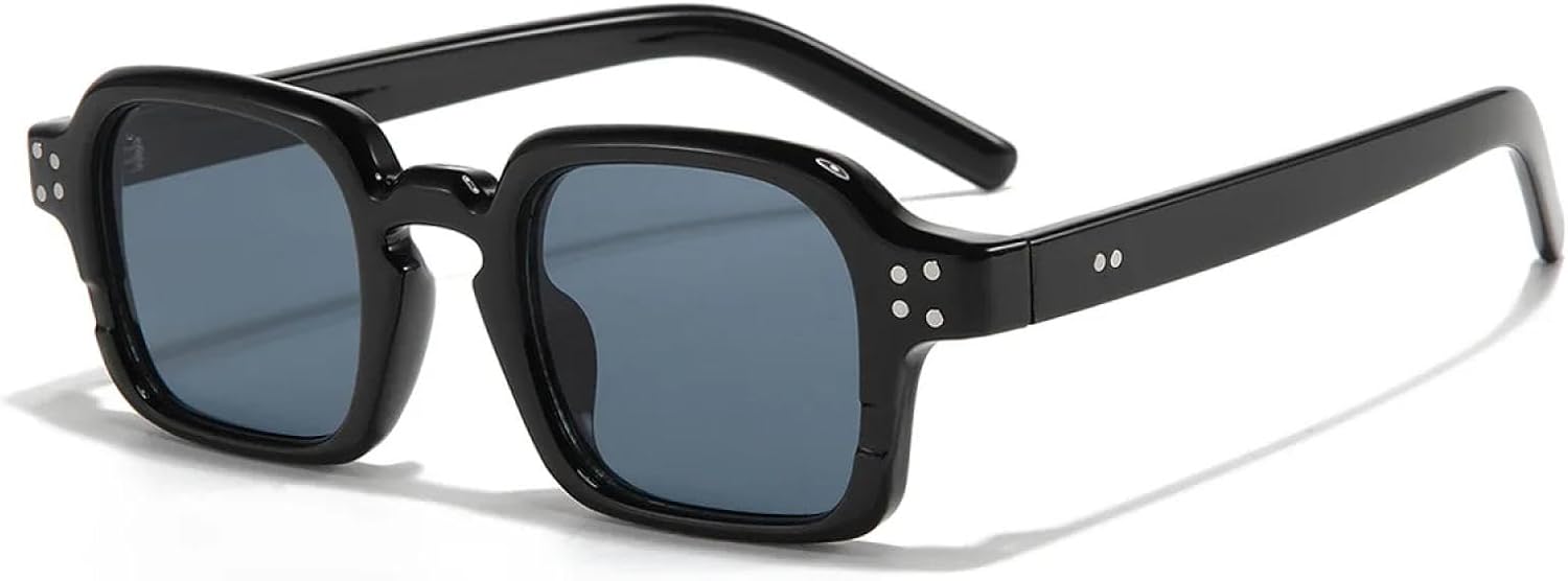 

Популярные солнцезащитные очки для женщин и мужчин, с заклепками, зеленые, панк, синие, солнцезащитные очки с защитой от УФ-излучения UV400, ретро, ​​роскошные очки TKKTLLT, Black