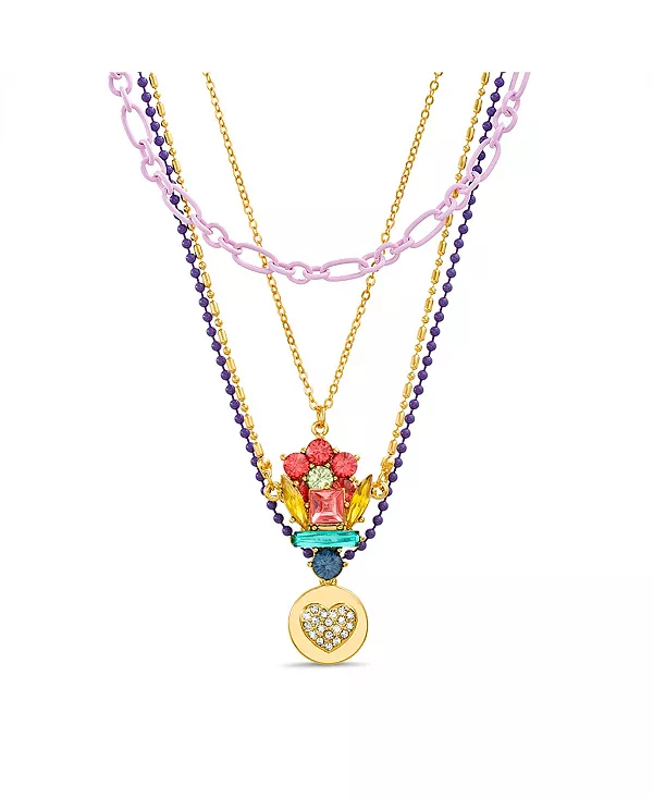 

Комплект из 4 цепочек-ожерелий с подвесками в виде цветка, грозди и диска в форме сердца Kensie, multi