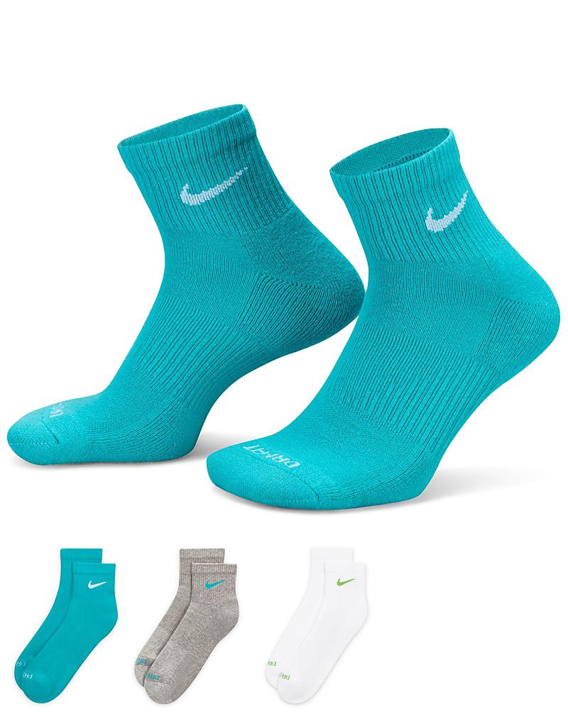 

Nike Training – Everyday Cushioned Plus – комплект из 3 пар носков разных цветов