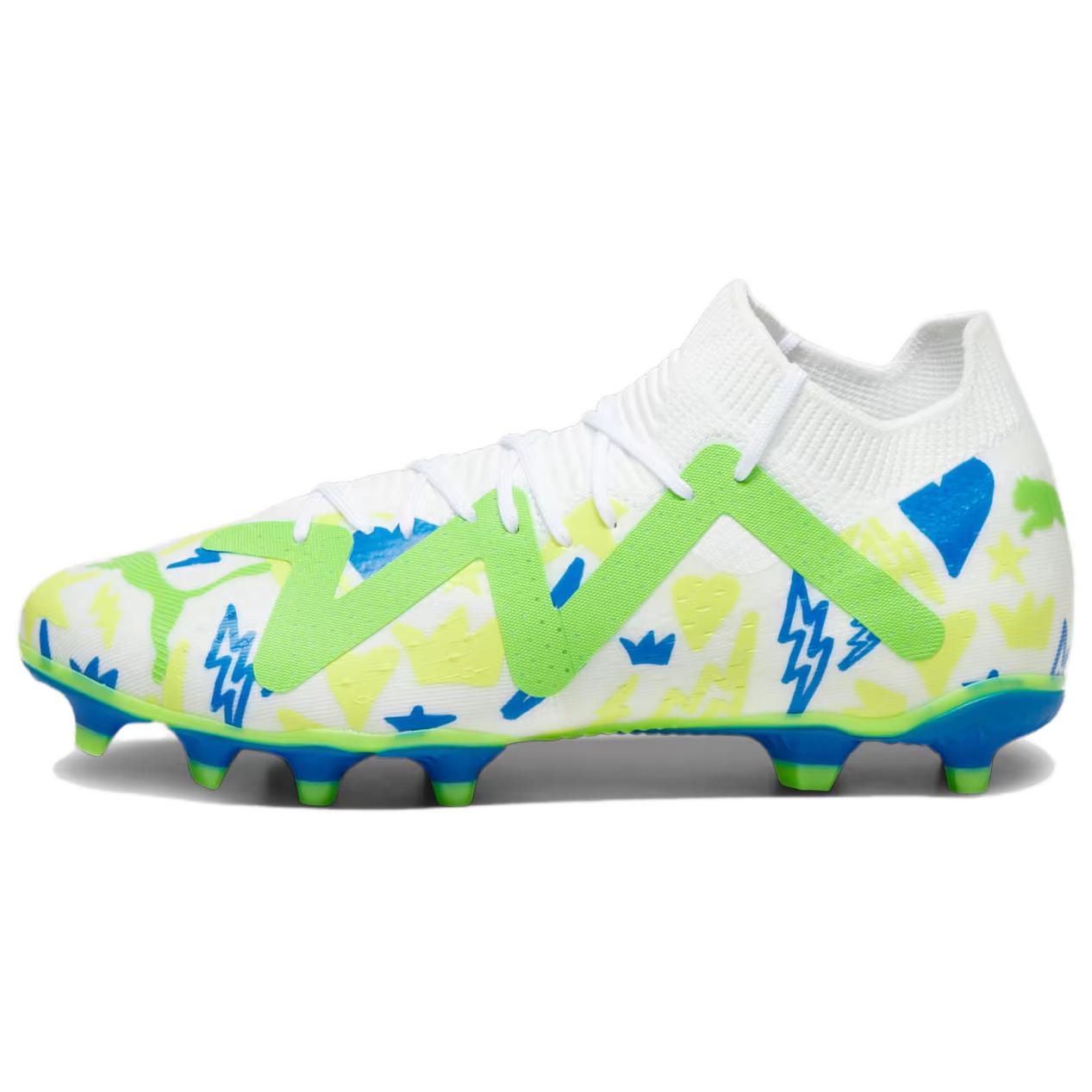 

PUMA Футбольные бутсы Future Series AG с короткими резиновыми шипами FG с длинными резиновыми шипами, дышащие, мужские, белые, желтые, зеленые