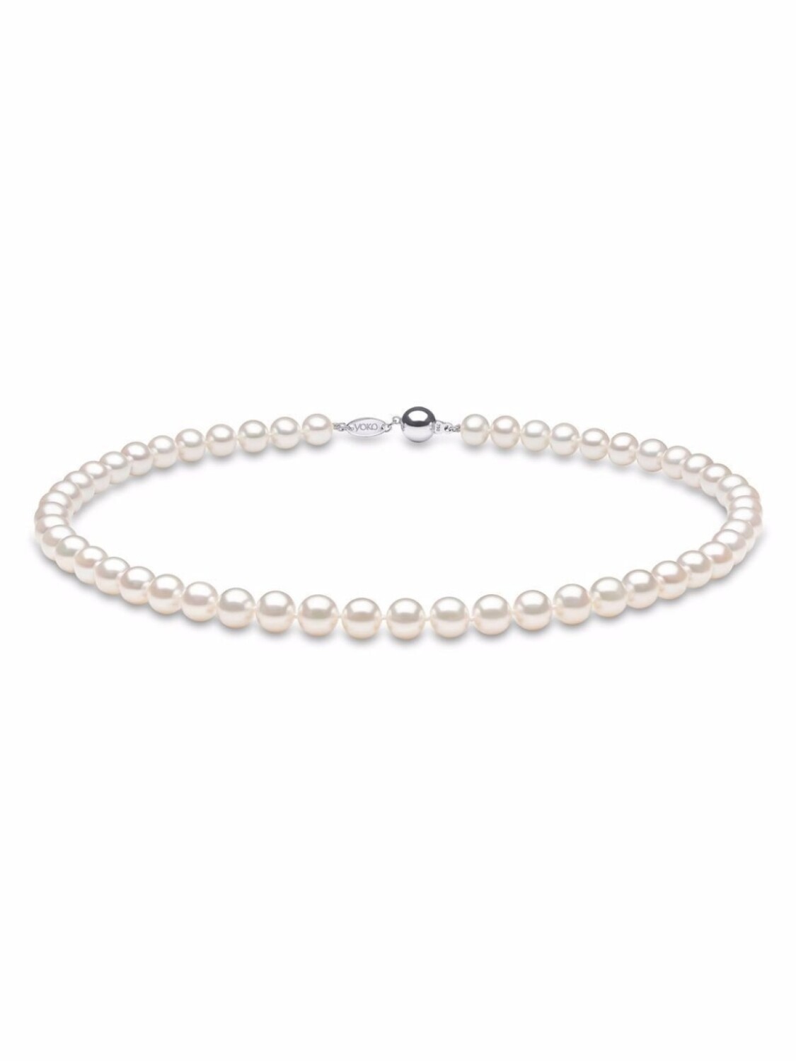 

Колье Classic из белого золота с жемчугом 8 мм Yoko London, серебряный