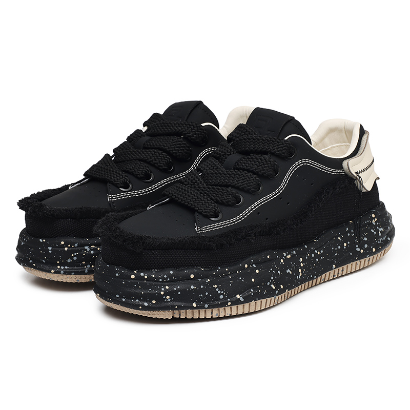 

MODENGPAN Износостойкие легкие дышащие поддерживающие низкие скейтерские кроссовки для увеличения роста унисекс черные, цвет Black[Men's Size]