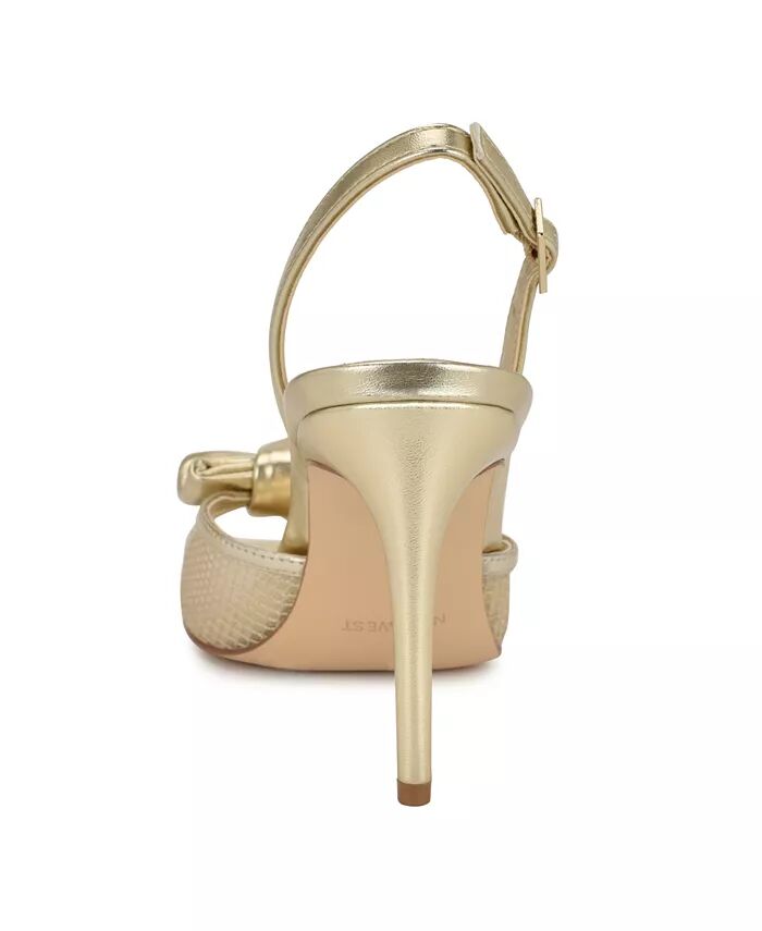 Женские босоножки Gergia Stiletto Heel Open Toe Dress Sandals Nine West, золотой — фото 3