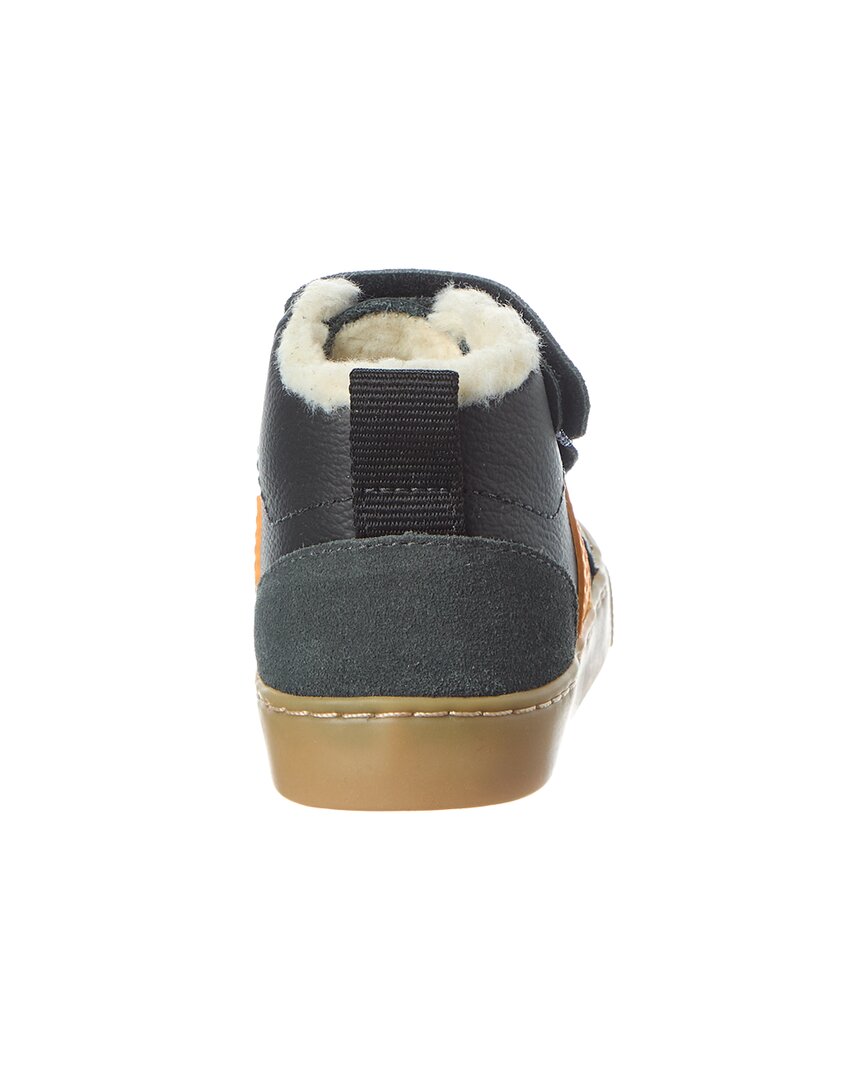 Зимние кожаные кроссовки VEJA Small V-10, черный — фото 3