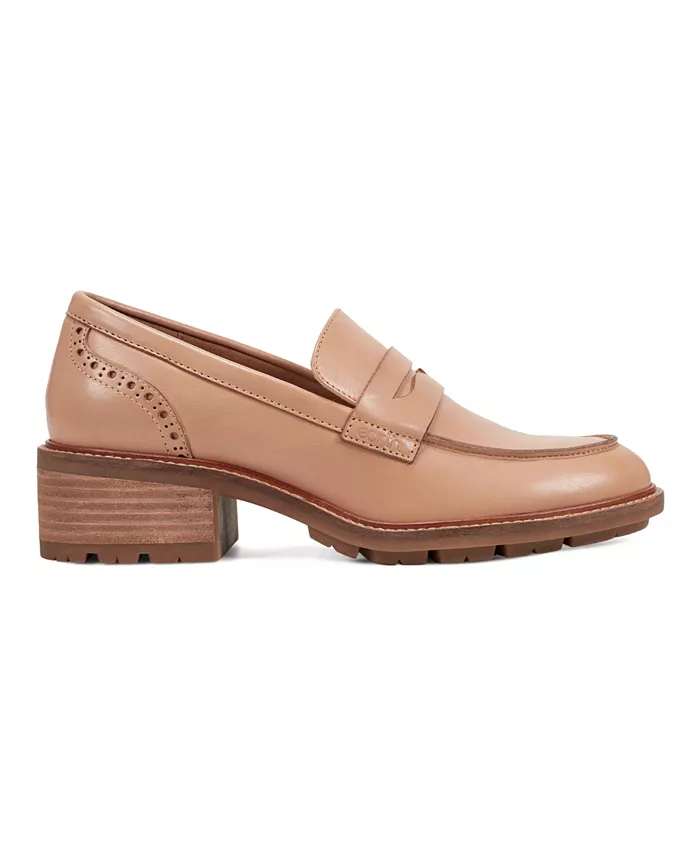 Женские лоферы Lindy Block Heel Slip-On Penny на устойчивом каблуке Earth, белый — фото 2