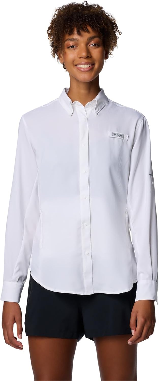 

Columbia Women's PFG Tamiami II UPF 40 рубашка для рыбалки с длинным рукавом, White