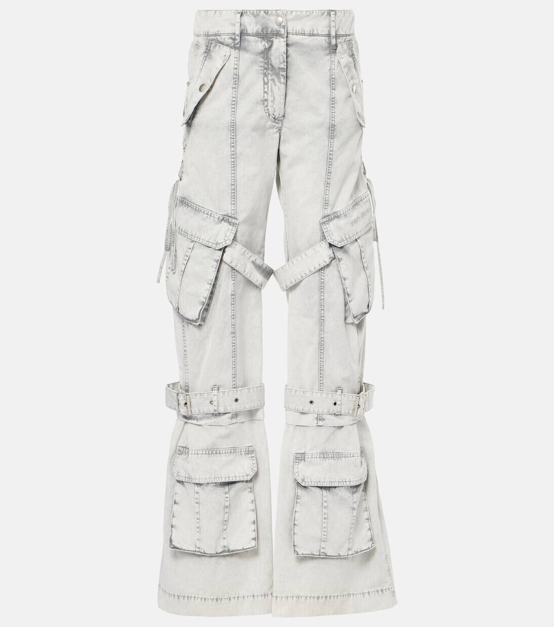 

Джинсы карго средней посадки Acne Studios, цвет dusty white