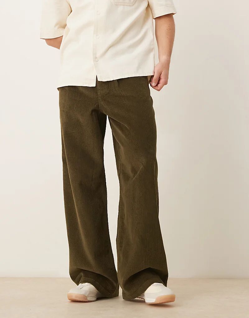 

Супер мешковатые брюки ASOS DESIGN из вельвета цвета хаки