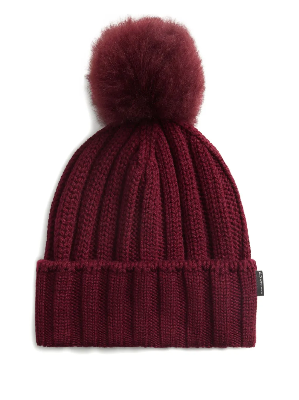 

Шапка бини в рубчик с помпоном WOOLRICH, красный