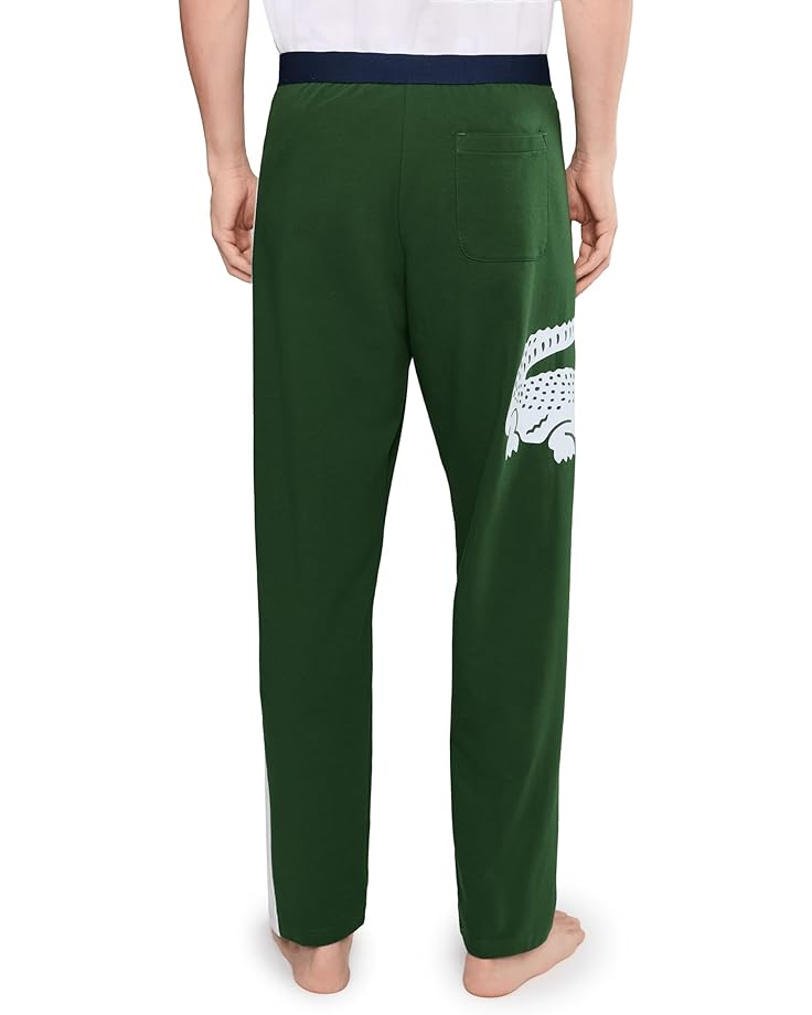 Мужские брюки Lacoste Printed Fleece Loungewear, Green/Navy Blue/White — фото 4