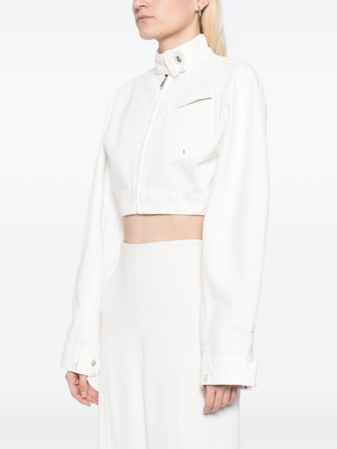 Укороченная куртка на молнии Jacquemus, нейтральный цвет — фото 3