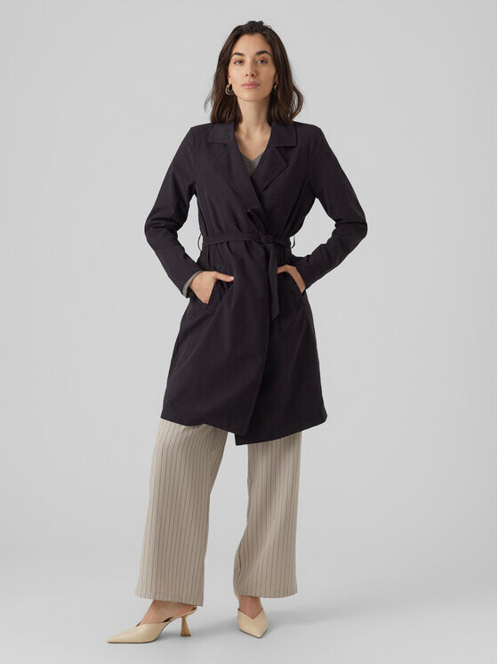 

Пальто из линя стандартной посадки Vero Moda, черный