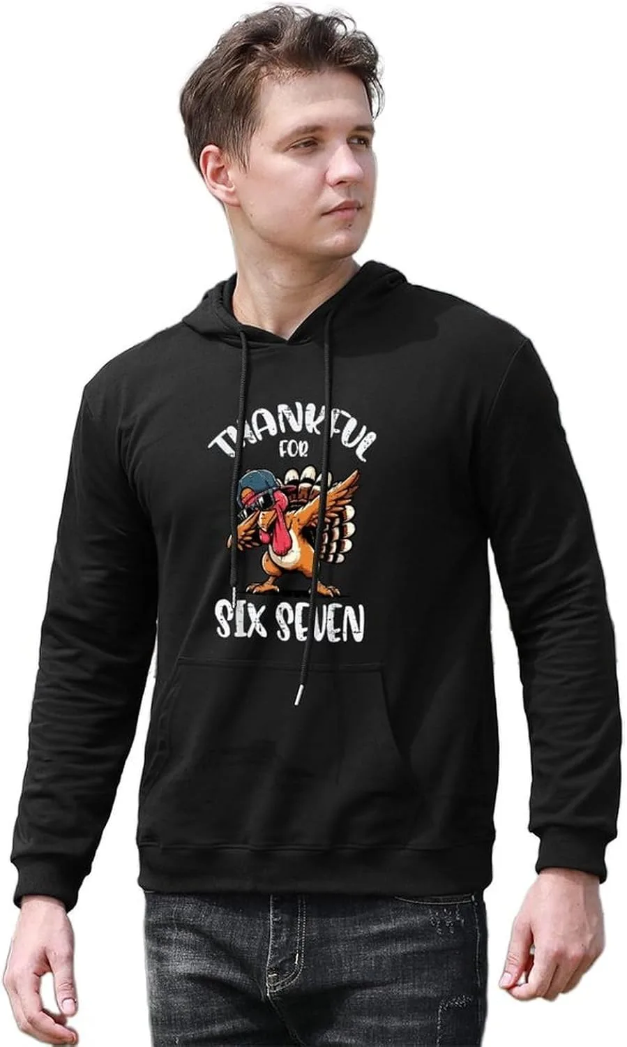 Толстовка Men Gobble с капюшоном, мягкая винтажная, с карманом — фото 4