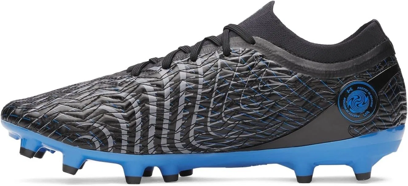 Кроссовки Under Armour Magnetico Pro 5 FG Radiant Unisex, Black Titanium Grey Blue Atlantis — фото 2